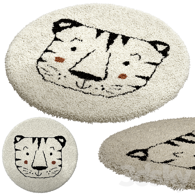 Children’s round carpet with the image of a lion Syma 3dsMax Model - thumbnail 3