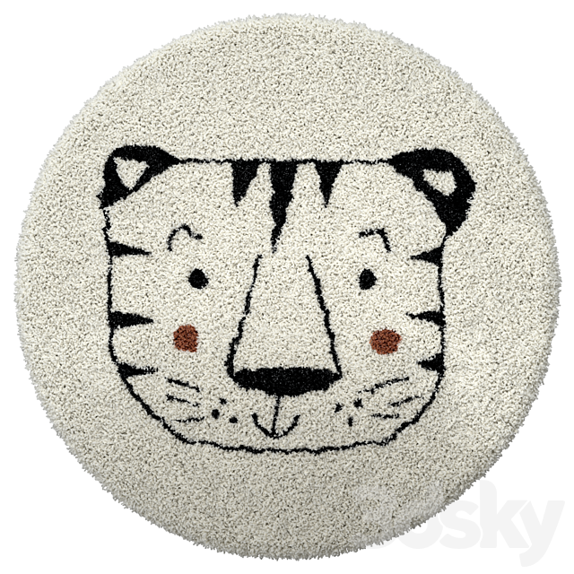 Children’s round carpet with the image of a lion Syma 3dsMax Model - thumbnail 4