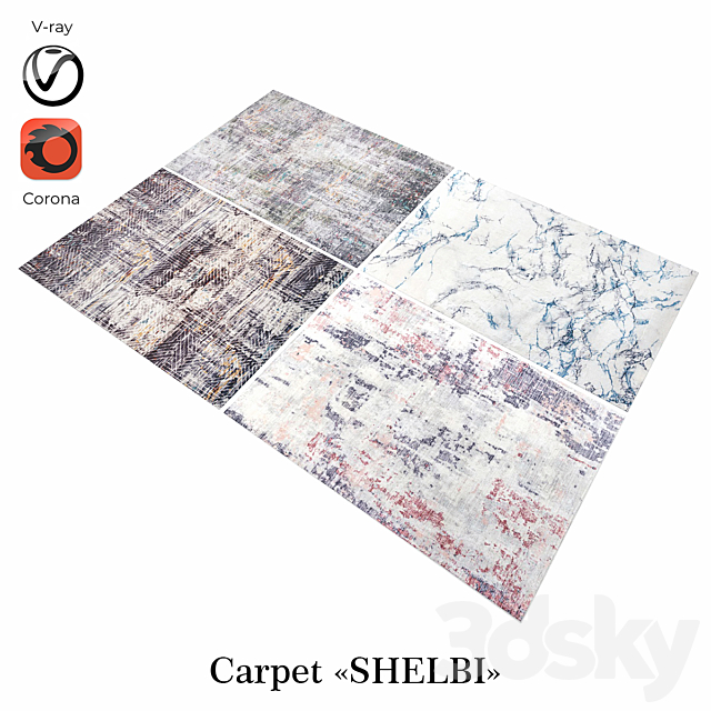 Chinese synthetic carpets “SHELBI” 3DS Max Model - thumbnail 2