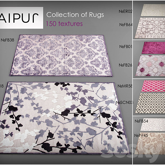 Collection Carpet Jaipur № 2 3DS Max Model - thumbnail 1