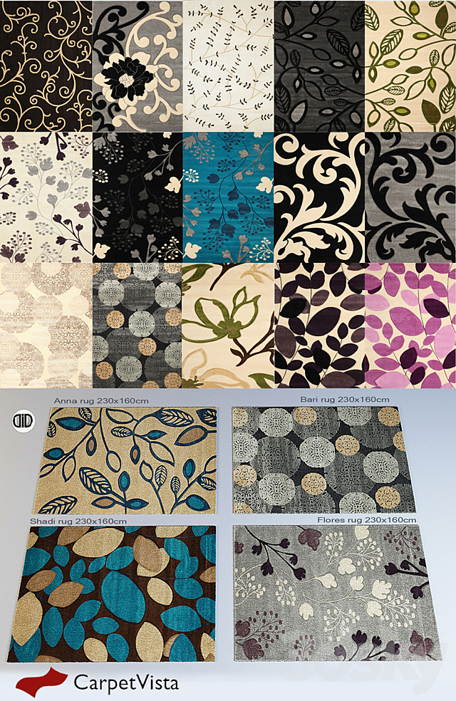 Collection of carpets Carpet vista 3DS Max Model - thumbnail 1