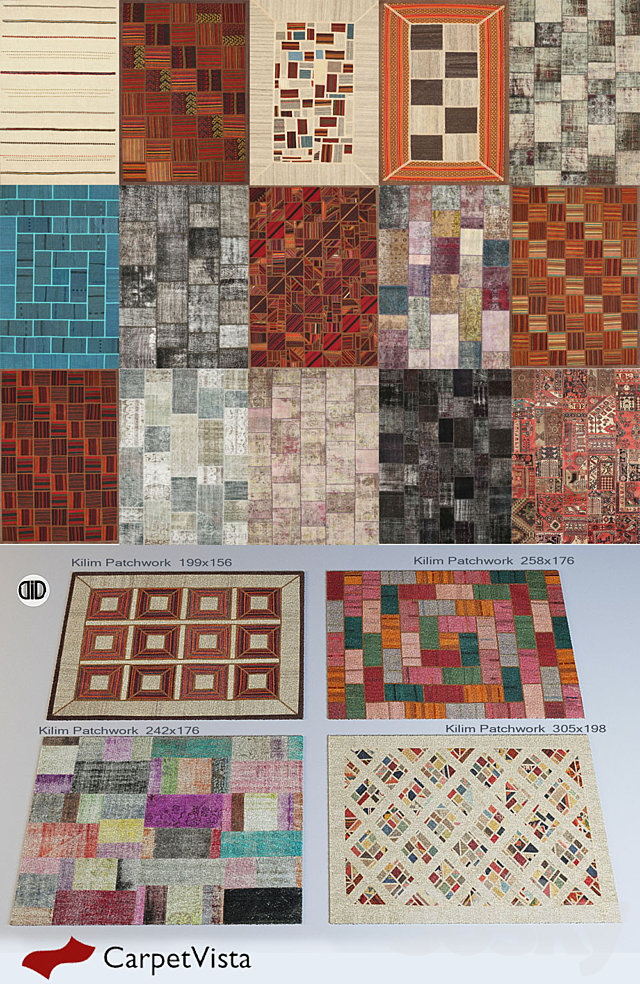 Collection of carpets Carpet vista 3DS Max Model - thumbnail 1