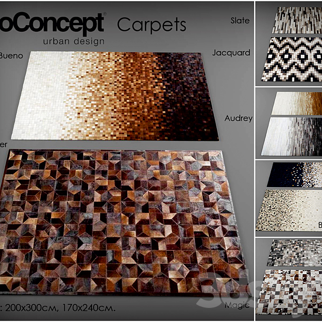 Collection of carpets from Bo Concept 3DSMax File - thumbnail 1