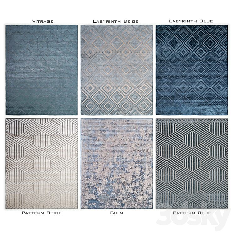 Dantone Home rug Collection 3DS Max Model - thumbnail 2