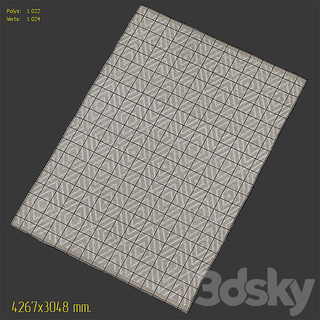 Dash & Albert Diamond White Rug Carpet 3DS Max Model - thumbnail 3