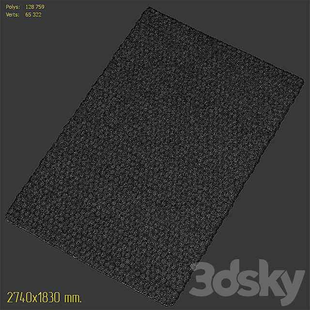 Dash & Albert Rope Graphite Rug Carpet 3DS Max Model - thumbnail 3