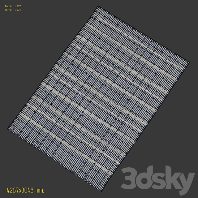 Dash & Albert Samson Navy Rug Carpet 3DS Max Model - thumbnail 3