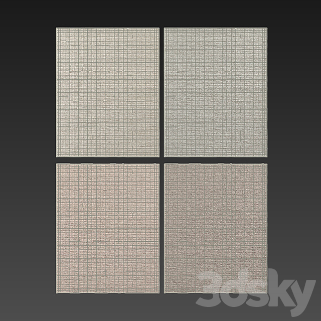 Delfina Handwoven Wool Rug RH Collection 3DS Max Model - thumbnail 3