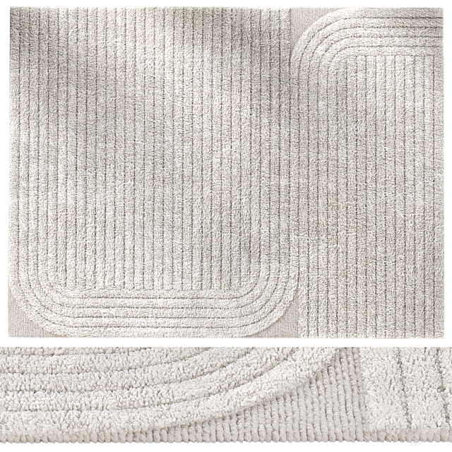 Erden Furrow – Natural White rug 3ds Max - thumbnail 1