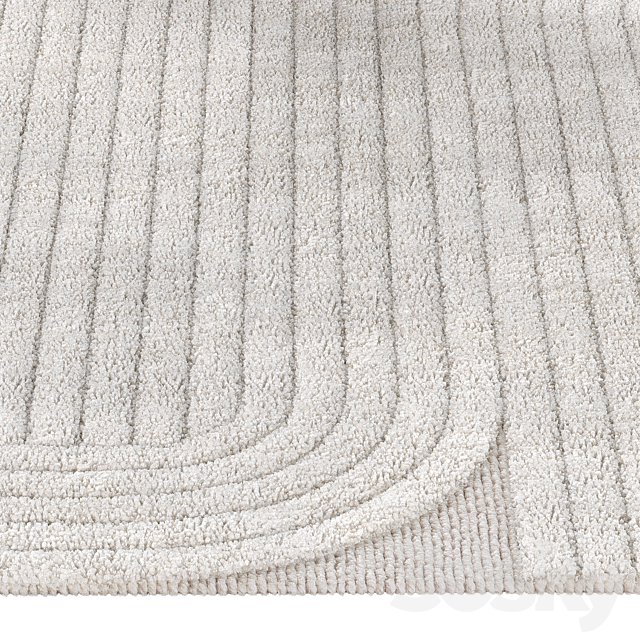 Erden Furrow – Natural White rug 3ds Max - thumbnail 3