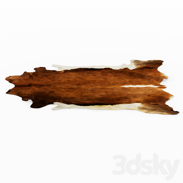 European Rug Cowhide Brown and White 3DS Max Model - thumbnail 3