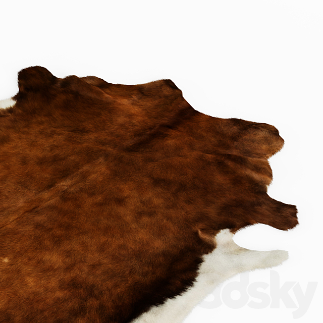 European Rug Cowhide Brown and White 3DS Max Model - thumbnail 4