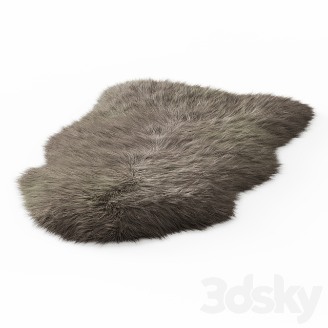 Faux Fur Mongolian Rug 3ds Max - thumbnail 3