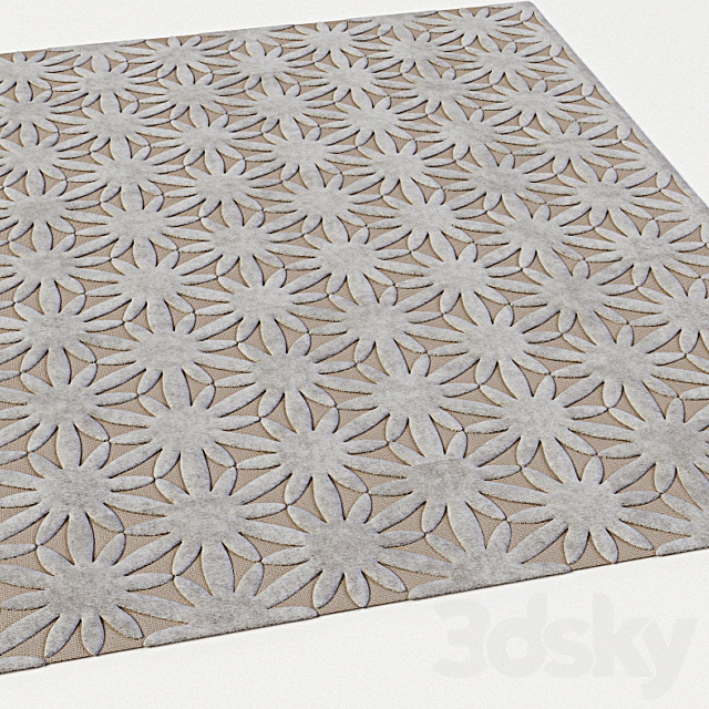 floral carpet-1 3DS Max Model - thumbnail 2