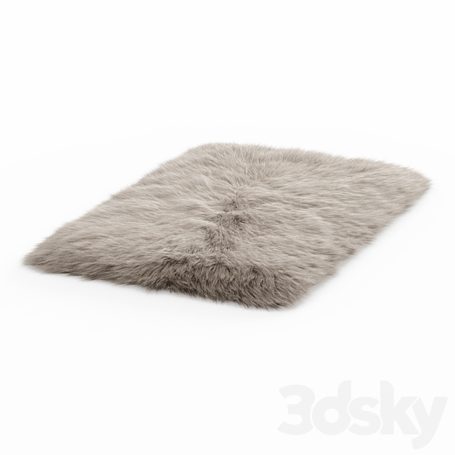 Fluffy rug with long fur 3DS Max Model - thumbnail 2