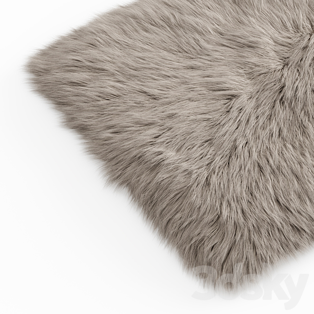 Fluffy rug with long fur 3DS Max Model - thumbnail 3