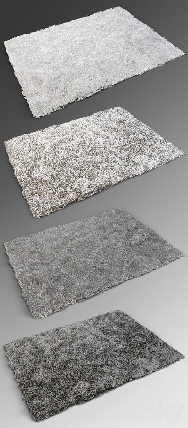 Four kinds of carpet with long pile 3ds Max - thumbnail 2