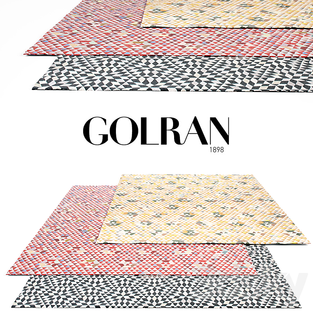 Golran Triangles Rug Set 2 3ds Max - thumbnail 1