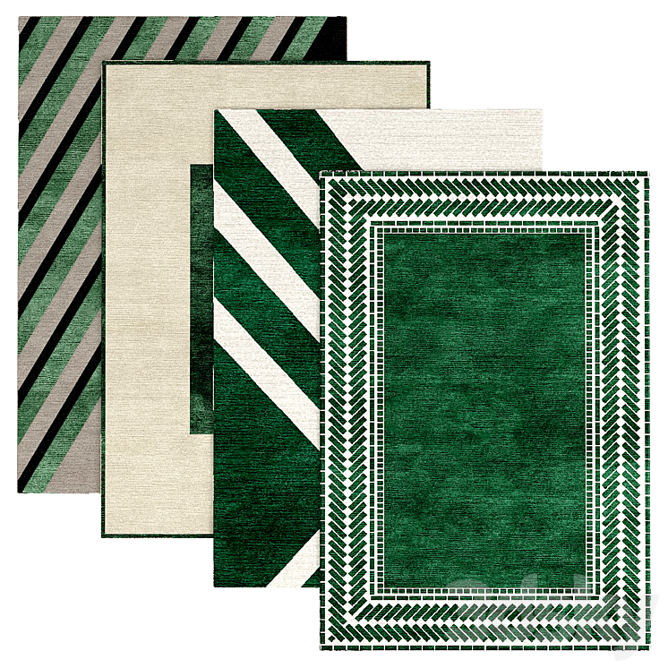 Green rugs 3DS Max Model - thumbnail 1