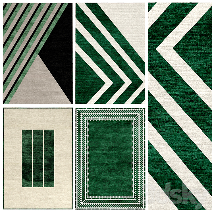 Green rugs 3DS Max Model - thumbnail 2