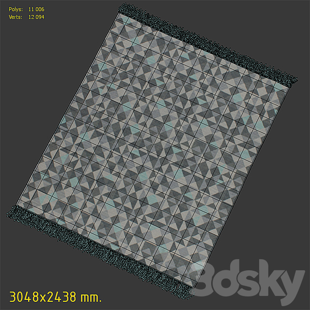 . GRIT & ground Lafayette Mist Rug Carpet 3DS Max Model - thumbnail 3