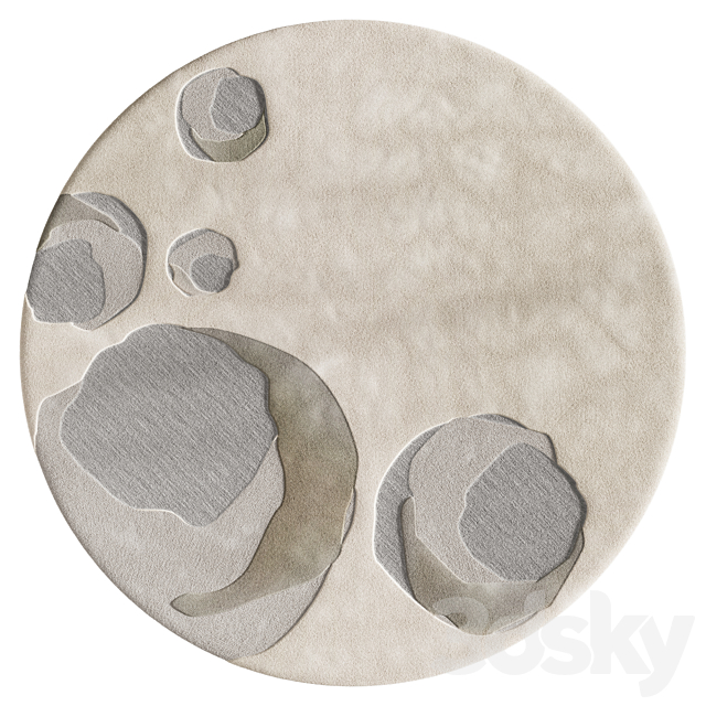 Guilin Round Rug TMJ Design 3DS Max Model - thumbnail 3