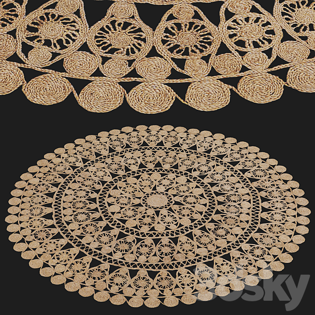 HM Home patterned jute rug 3ds Max - thumbnail 1