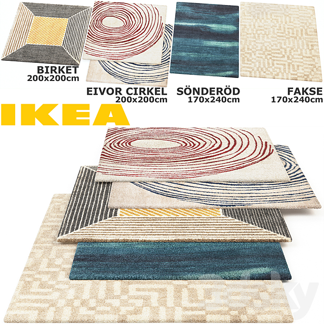 IKEA BIRKET EIVOR CIRKEL SONDEROD FAKSE RUG SET 3ds Max - thumbnail 1