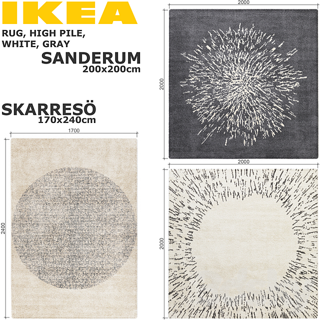 IKEA SANDERUM SKARRESO (SANDERUM SKARRESЁ) RUGS SET 3DS Max Model - thumbnail 2