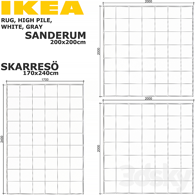 IKEA SANDERUM SKARRESO (SANDERUM SKARRESЁ) RUGS SET 3DS Max Model - thumbnail 3