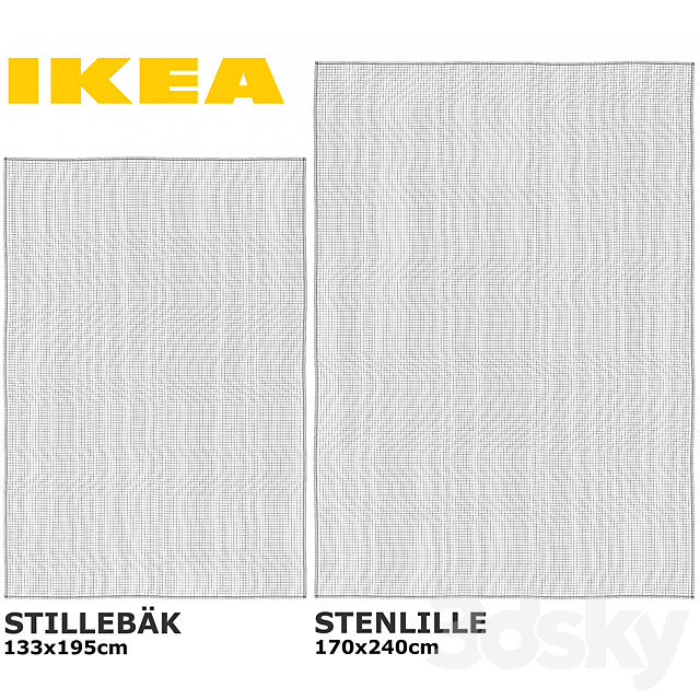 IKEA STILLEBAK STENLILLE RUG SET 3DS Max Model - thumbnail 3