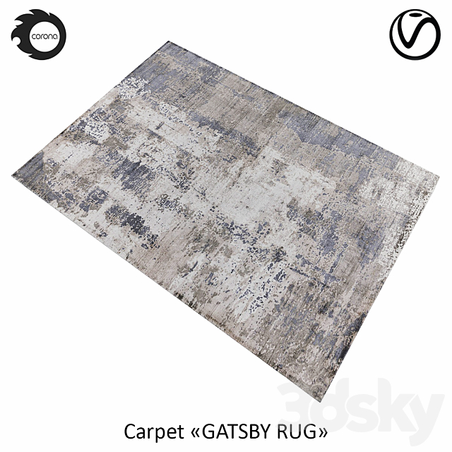 Indian carpet from art-silk “GATSBY RUG” CLOUD 3DS Max Model - thumbnail 2