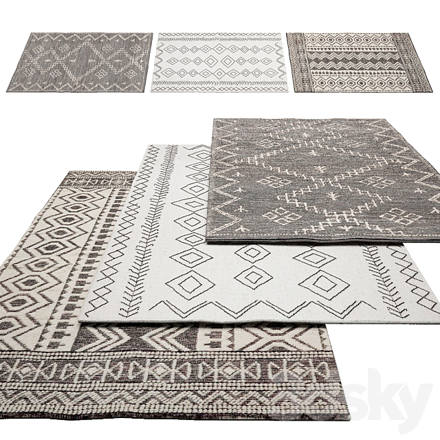 Ivory Flatweave Area Rug 3ds Max - thumbnail 2