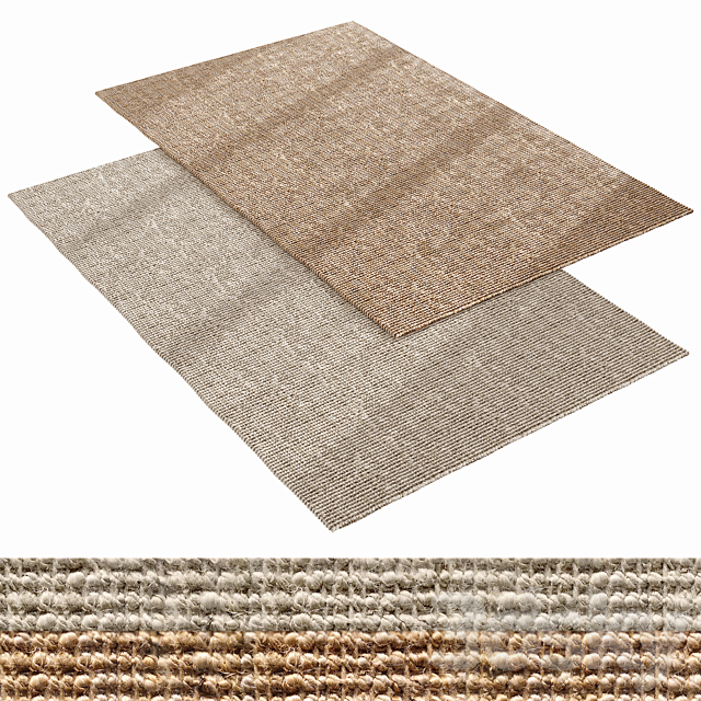 Jute boucle rug 3DS Max Model - thumbnail 4