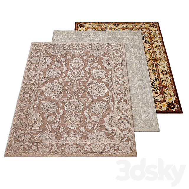 Khaki Area Rug 3DS Max Model - thumbnail 2