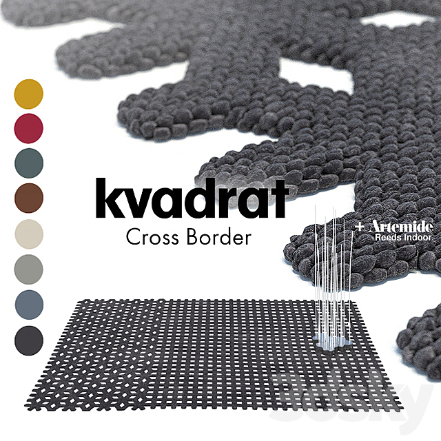 Kvadrat crossborder rug + reeds indoor 3ds Max - thumbnail 1