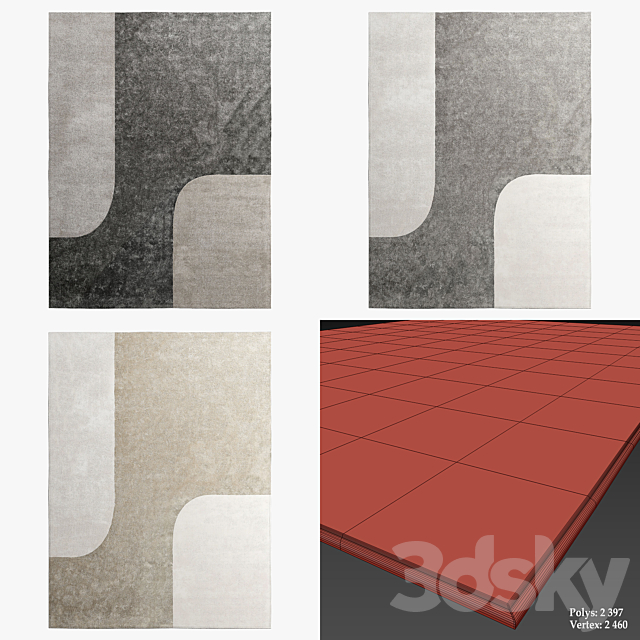 Minotti Rugs_545 3DS Max Model - thumbnail 2