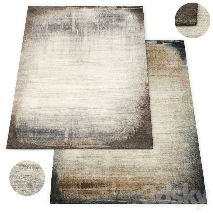 Nasrin Hand-Knotted Wool Rug Restoration Hardware 3DS Max Model - thumbnail 1