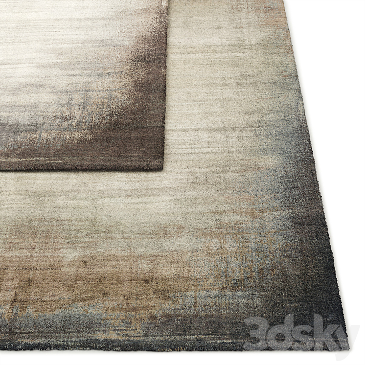 Nasrin Hand-Knotted Wool Rug Restoration Hardware 3DS Max Model - thumbnail 2