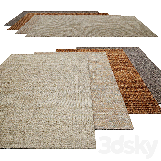 Natural Basket Weave Jute Rug 3ds Max - thumbnail 2