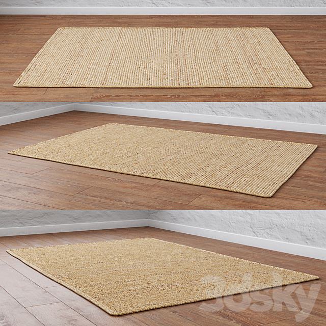 Natural Transverse Braided Jute Rug 3ds Max - thumbnail 2