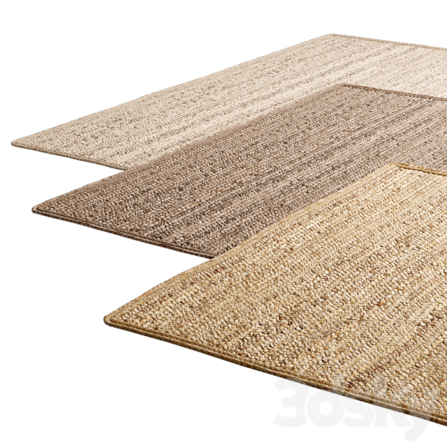 Natural Transverse Braided Jute Rug 3ds Max - thumbnail 3