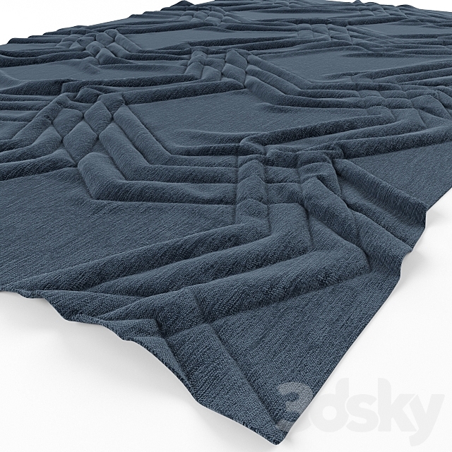 Navy blue carpet 3DS Max Model - thumbnail 2