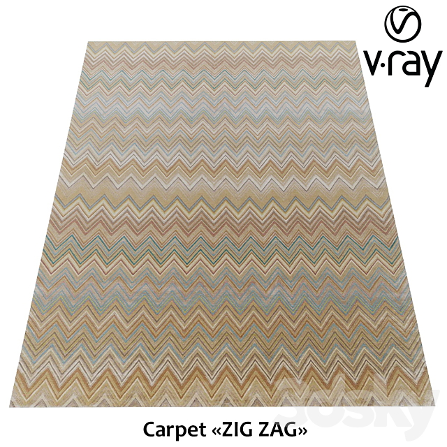 Nepali carpet “ZIG ZAG” 3ds Max - thumbnail 1