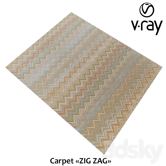 Nepali carpet “ZIG ZAG” 3ds Max - thumbnail 2