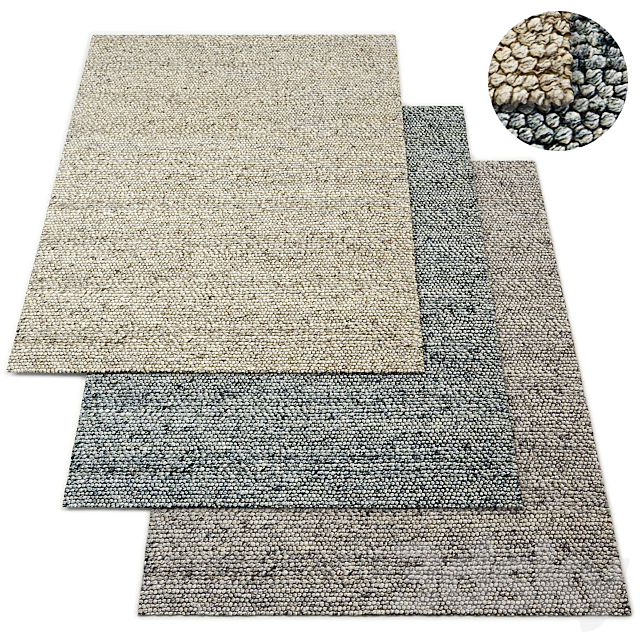 Nico Handwoven Wool Rug RH Collection 3ds Max - thumbnail 1