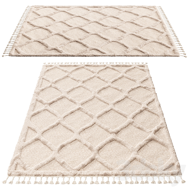 nuLOOM Raised Ogee Trellis Nursery Area Rug 3DS Max Model - thumbnail 3