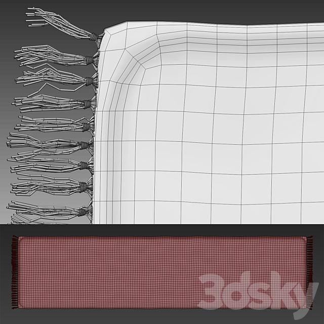 Patterned Woven Mat – Gray 3DS Max Model - thumbnail 3