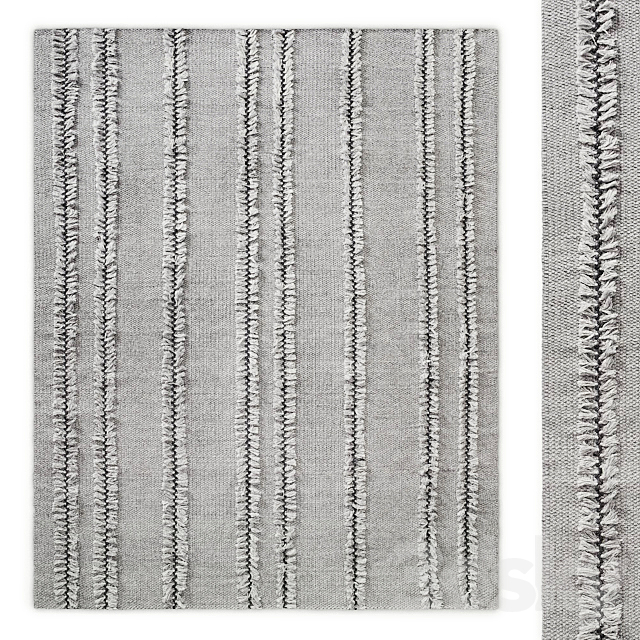 Performance Tassel-Stripe Handwoven Flatweave Rug RH 3ds Max - thumbnail 1