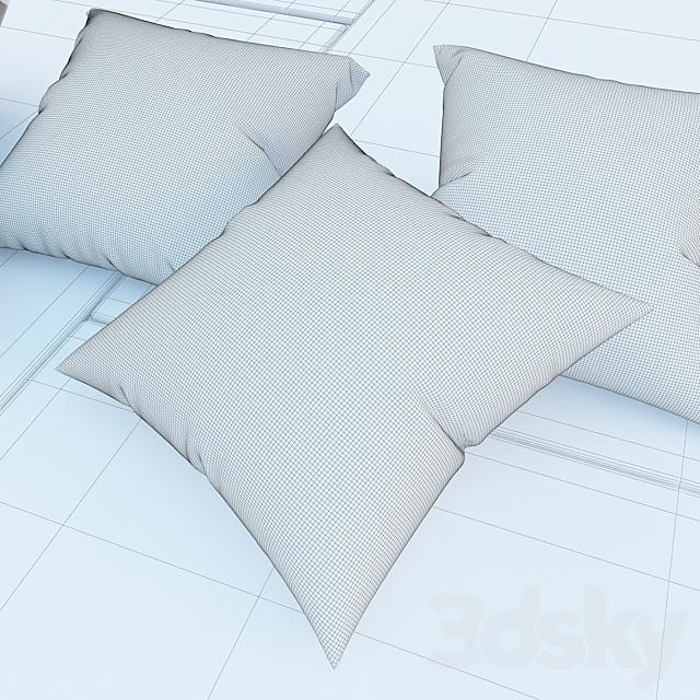 pillows and rugs ikea Stockholm 3DS Max Model - thumbnail 3